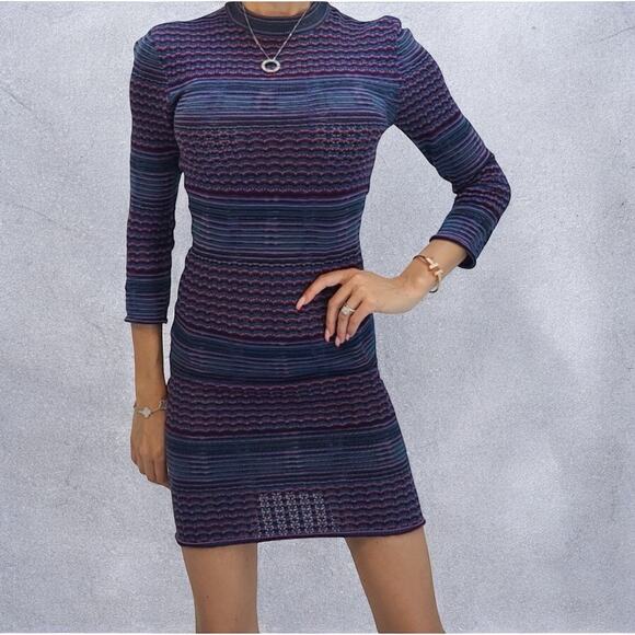 Free People Groovy Sweater Crochet Knit Body Con Dress XS - Picture 1 of 5